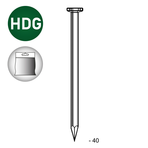 TP lisse HDG  2,2x40 - 1 kg