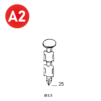 Ptes JDB 20° 25x25 ann. INOX