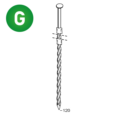 20° Nails 38x120 screw galv.