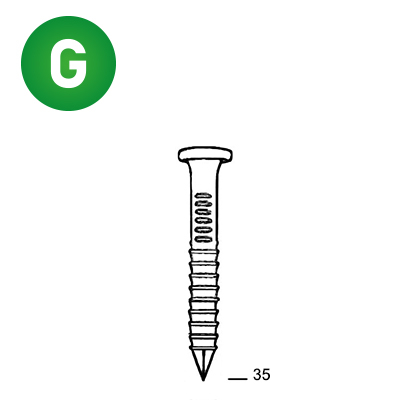 Ptes 34° 40 x 35 annelées galv