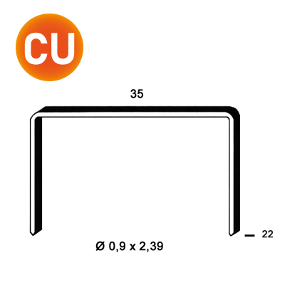 Staples B-22 mm CU