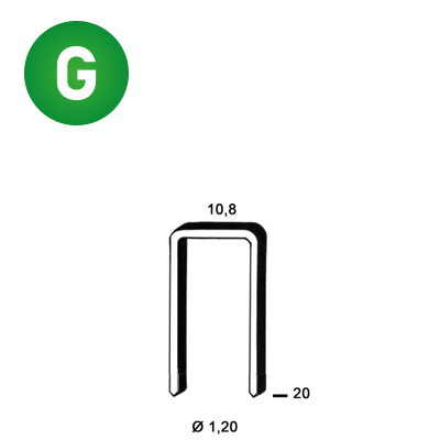 Agrafes GB-20 galva résinées