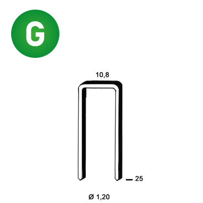 Agrafes GB-25 galva résinées