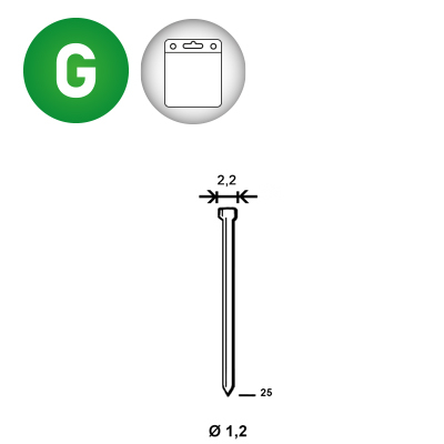 Minibrads J-25 galva blister 1