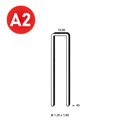 Agrafes L-45 inox