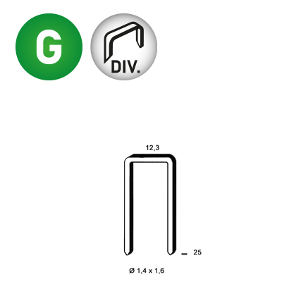 Staples S-25 diverg. galv.