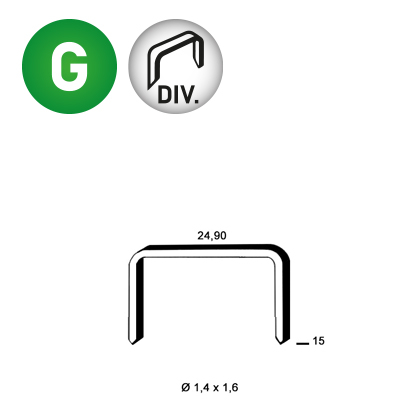 Staples WC-15 galv.diverg.