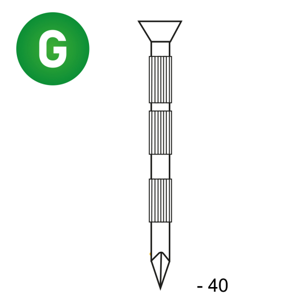 Pte béton TC galva 3,5x40 -1kg