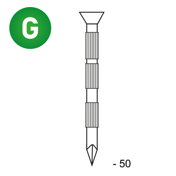 Pte béton TC galva 3,5x50 -5kg