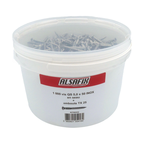 Kit vis terasse 5 x 60 inox C1