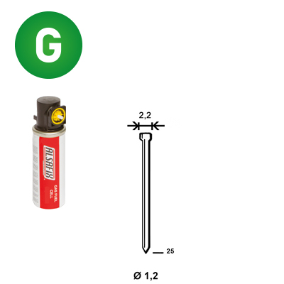 Pack 2.000 J-25 galva + 2 gaz