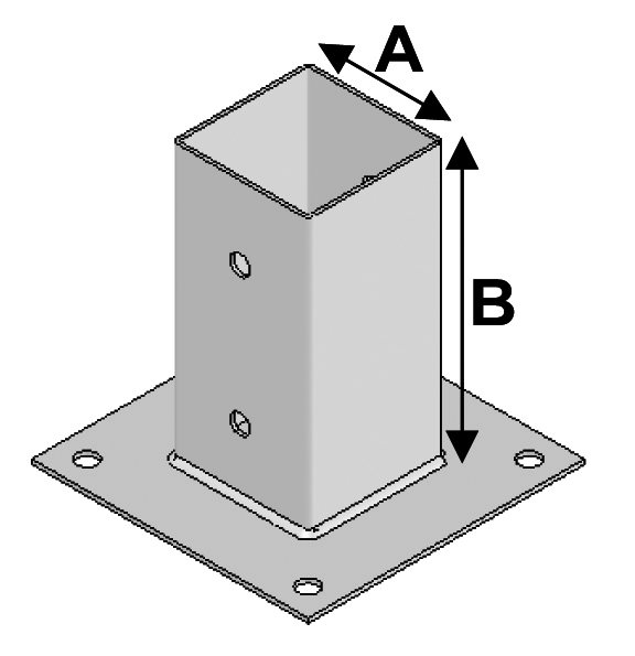 Garden Post Anchor 91-bolt on