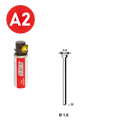 Pack brads 20°+gaz 16/32 INOX