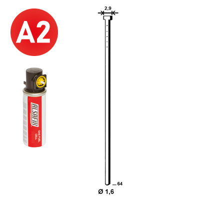 Pack brads 20°+gaz 16/64 INOX