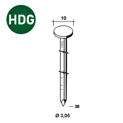 Coils 3,05 x 38 annelées HDG