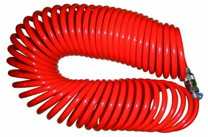 Tuyau à air comprimé spiralé 6 m avec raccord rapide et protection  anti-torsion, diamètre intérieur 6,5 mm x extérieur 10 mm, pression de  service 10 bar, en polyuréthane, 1/4 : : Bricolage