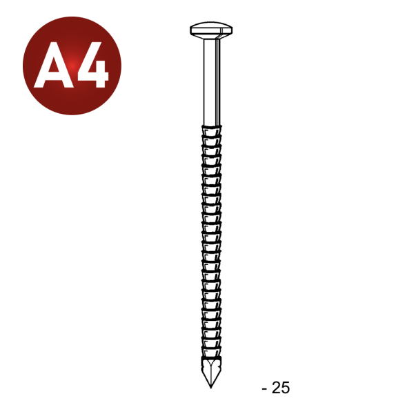 Nägel LK Rille Inox  2,5/2,7x2