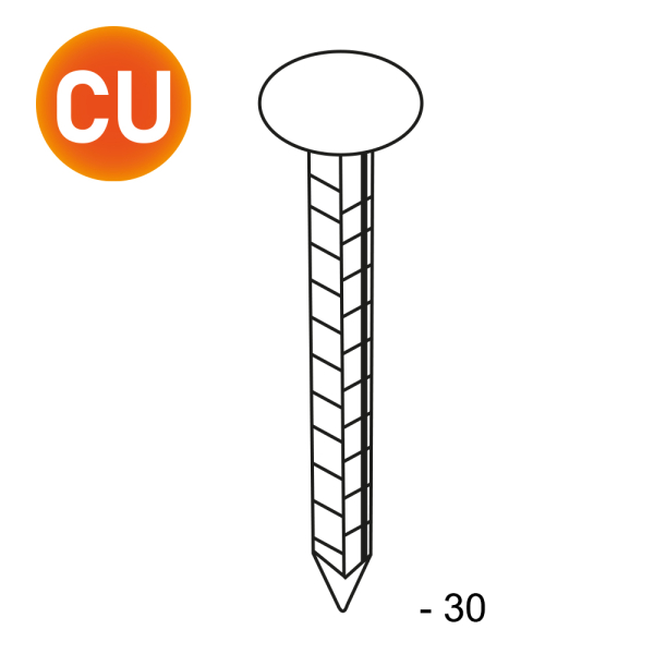 TEL carrée crantée cuiv 3x3x30