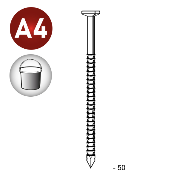 Seau 5kg-TP 2,8/3,1x50ann.inox