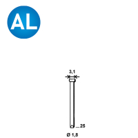 Brads DA-25 mm aluminium